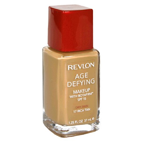 Revlon Age Defying Makeup with Botafirm, SPF 15, Dry Skin, Rich Tan 17, 10.25 Fluid Ounces (37 ml) - ADDROS.COM